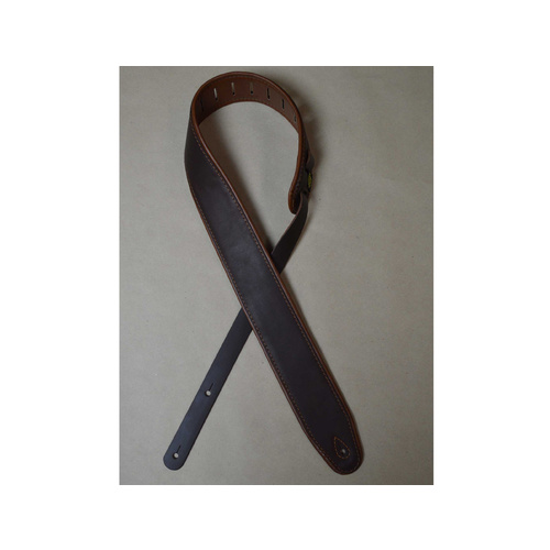 COLONIAL LEATHER 2.5" Padded Upholstery Leather Guitar Strap Brown & Tan