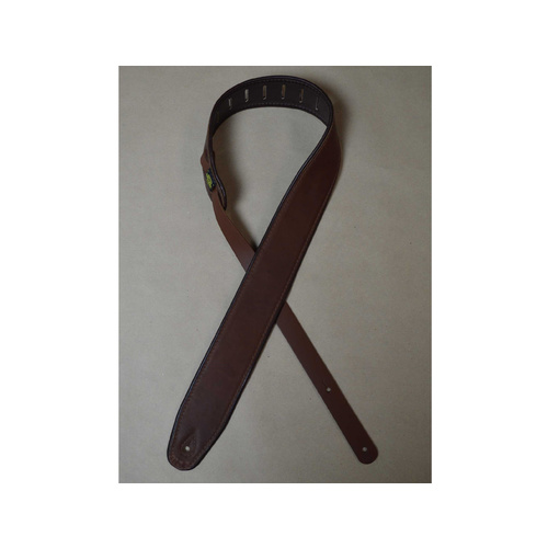 COLONIAL LEATHER 2.5" Padded Upholstery Leather Guitar Strap Tan & Brown