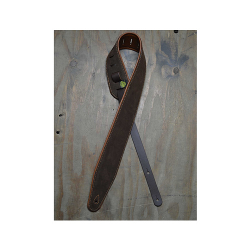 COLONIAL LEATHER 3" Padded Upholstery Leather Guitar Strap Brown & Tan