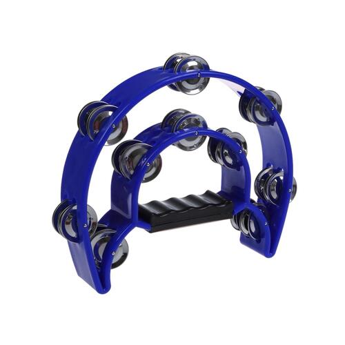 MANO PERCUSSION Handheld Tambourine Blue ABS w/Steel Jingles TMP13BL