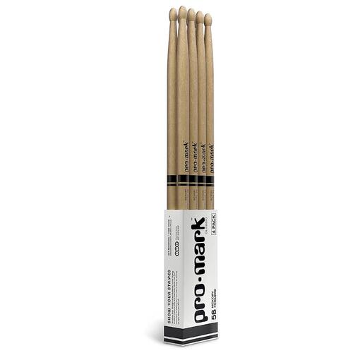 PROMARK 4 Pack 5B Hickory Wood Tip Drumsticks - TX5BW-4P