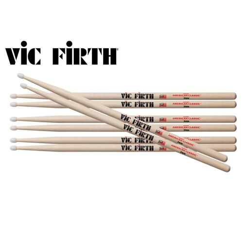 VIC FIRTH Promotion Pack 7A Hickory Nylon Tip Drumsticks