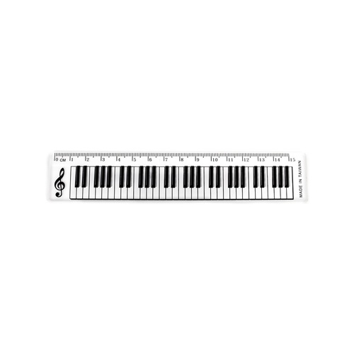 Ruler - 15cm Keyboard Design Clear