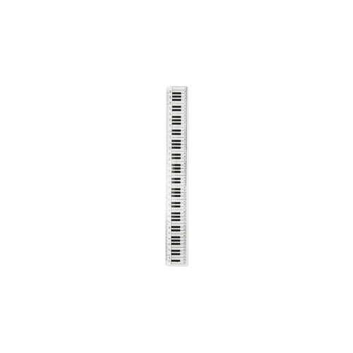 Ruler - 30cm Keyboard Design Clear